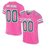 vohiko American Football Trikot Personalisiert mit Name Nummer Football Trikot Personalisiert für Kinder Junge Mädchen Herrn Damen M