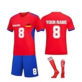 Generisch Personalise Fußball Trikot Herren Football Spieltrikot Schnelltrocknend Jersey Shorts Socken 3 Teilig Erwachsener Kinder Individuelles Trainingsanzug Fußballtrikot Sportanzug 5-R