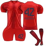 24 25 New Red Bavaria 3 Minja 6 Kimmich 7 Gnabry 9 Kane Trikot für Kinder 10 Sane 19 Davies 25 Müller 42 Musiala Trikot Kinder Kids Boys Mens Sport Trainning Soccer T Shirt Outfit Football Jersey