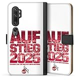 DeinDesign Klapphülle kompatibel mit Xiaomi Mi Note 10 Pro Handyhülle aus Kunst Leder schwarz Flip Case 1. FC Köln Aufstieg Offizielles Lizenzproduk
