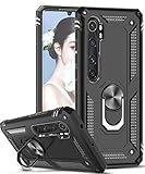 LeYi für Xiaomi Mi Note 10 Pro/Mi Note 10/Mi Note 10 lite/CC9 Pro Hülle,360 Grad Ring Halter Ständer Militär Handy Hüllen Cover Schutzhülle für Case Mi Note 10 Pro Handyhülle Schw