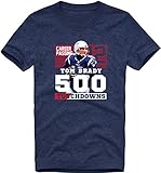 EZYshirt® Tom Brady 500 Touchdowns | He`s a Legend Herren T-Shirt Organic Cotton Rundhals Premium Shirt | Bio Baumwolle T-Shirt | Herren S