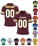 Herren-Sporthemden Personalisiert American-Football-Trikot, Personalisierte Schnelltrocknend Atmungsaktiv T-Shirt kurzärmelig für Damen Kinder, S ~ 7XL
