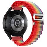 Breathable Nylon Ersatzarmband für Huawei Watch GT 5/5 Pro/GT 4/GT 3/3 Pro/GT 2/2e/2 Pro/Watch 4/3 Pro, 22mm Sport Armbänder Uhrenarmband, Armband für Honor MagicWatch 2/Watch GS Pro (Rainbow)