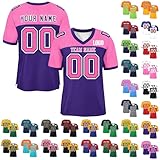 Personalisiertes American Football Trikot, personalisierbar, Teamnamennummer & Logo, American-Football-Kleidung, atmungsaktiv, schnelltrocknend, Sport-T-Shirt für Männer, Frauen, Jugendliche,