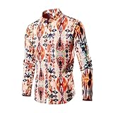 Langarmhemd Herren Regular Fit Mode Casual Knopfleiste Hemd Temperament Vintage Trend Druck Shirt AA-16 4XL