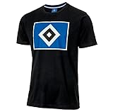 Hamburger SV HSV T-Shirt Shirt ** Logo Schwarz ** (DE/NL/SE/PL, Alphanumerisch, XL, Regular, Regular, Schwarz)