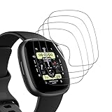 SkyKeep für Schutzfolie für Panzerglasfolie Fitbit Versa 4 Displayschutz Fitbit Versa 3 Schutz Fitbit Sense Folie (4 Stücke)(Soft Tpu) für Fitbit Versa 3/4/Fitbit Sense S