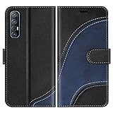BoxTii Hülle für Oppo Find X2 Neo/Oppo Reno 3 Pro 5G, Leder Handyhülle für Oppo Find X2 Neo/Oppo Reno 3 Pro 5G, Ledertasche Klapphülle Schutzhülle mit Kartenfächer und Magnetverschluss, Schw