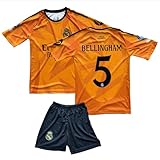 Qycksouth Bjude Real Madrid #5, Kinder Fußball Trikot, Kurzarm Kindertrikot, Trikot für Kinder Limitierte Auflage, Trikot für Kinder, Beschränkte Auflage, Kommt mit Shorts (128)