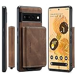 Schutzhülle mit Kartenhalter, kompatibel mit Google Pixel 7 Pro, Leder, magnetisch, 2-in-1, abnehmbare Hülle, Reißverschluss, stoßfest, kompatibel mit Google Pixel 7 Pro mit kab