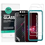 Ibywind Schutzfolie für Asus Rog Phone 6/6 Pro 5G,2 Stück 9H Panzer-Glas,mit Metall-Kameraschutz,einfache Installation,unterstützt Fingerabdrucksensor,anti-kratzer,blasenfreiheit,B