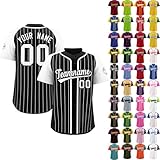 Generisch Baseball Trikot Herren Damen Kinder Personalisierte Baseball Shirts mit Name&Nummer Individuelle Baseball Trikots mit Kurzen Ärmeln in A06 für Sport und F