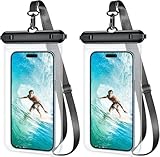 Smartphone wasserdichte Tasche [2 Sets], IPX8 wasserdichte Handytasche, Sicherheitsgurtschnalle und empfindlicher Touchscreen, geeignet für iPhone 14 Pro/13/12/11, Galaxy 7.2 Schw