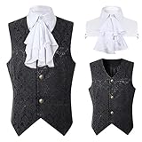 Generisch Herren Viktorianische Anzugweste Steampunk Gothic Weste Halloween Mittelalterliche Vintage Kleidung Kurze Jacquard W