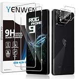 Yenwen Schutzfolie für ASUS ROG Phone 9/9 Pro für Panzerglas, 2 Stück Displayschutz mit 2 Stück Kameraschutz, 9H Härte Schutzglas Anti-Kratzer Glas Handy Folie HD Klar Panzer Schutz G