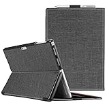 Fintie Hülle für Microsoft Surface Pro 7/7 Plus / 6/5, Business Schutzhülle mit Harter Schale, anpassbarer Betrachtungswinkel, Kompatibel mit Type Cover Tastatur, Dunkelg