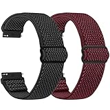 SHIJZWD Elastische Uhrenarmbänder 16mm 18mm 20mm 22mm Armband mit Schnellverschluss, Verstellbares Dehnbares Nylon Loop Sport Atmungsaktive Ersatzarmband für Herren D