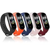BANGTING 5 PCS Ersatzarmband Kompatibel mit Xiaomi Mi Band 3/4 Armband, Silikon Ersatzbänder für Mi Band 4 Smart Armband Miband 3 Armbänder Strap