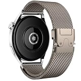 Milanese Mesh Loop Kompatibel mit Samsung Galaxy Watch 3 45mm/Watch 46mm (2019)/Gear S3 Frontier/S3 Classic,Edelstahl Metallarmband Ersatzarmband für Huawei Watch GT/GT2/GT3/GT4/Pro für Herren,Silb