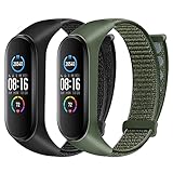 Huamanlou Nylon Armband Kompatibel mit Xiaomi Mi Band 6/Mi Band 5/Mi Band 4/Mi Band 3/Amazfit Band 5 Armband, Weiches Sport Uhrenarmband Verstellbarer Ersatzarmband für Herren D