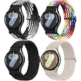 4 Pack Ein Klick Geflochtenes Nylon Armbänder für Samsung Galaxy Watch 7 6 5 4 FE 40mm 44mm/6&4 Classic 47mm 43mm 46mm 42mm/5 Pro 45mm Band Herren Damen,Weich Atmungsaktiv Verstellbare Schnalle Strap