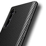 AVANA Galaxy Note 10 Hülle Schutzhülle Slim Fit Case Schwarz Schutz Weiche Silikon TPU Schale Kratzfest Kohlefaser Handyhülle Bumper Cover für Samsung Galaxy Note 10 Carbon Optik