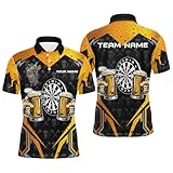 Lustiges Dartboard und Bier Custom Darts Team Trikot für Herren & Damen - Schwarzes Performance Darttrikot T2187