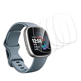 Camokia 4 Stück für Fitbit Versa 3 Schutzfolie, Anti-Kratzen Blasenfrei Folie für Fitbit Versa 4 Displayschutz, HD Schutzglas für Fitbit Versa 3/4, Soft TPU Schutz für Fitbit Versa 3 / Fitbit Versa 4