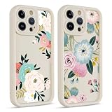 Phoona 2 Stück Handyhülle für iPhone 11 Pro Hülle 5,8'', Aesthetic Muster Design Weiche TPU Ultra Dünn Silikon Schutzhülle Kratzfeste Stoßfest Kameraschutz Bumper Case für Mädchen, Blumen-Weiß32