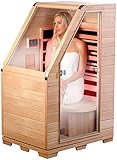 newgen medicals Infrarotkabine: Kompakte Infrarot-Sitzsauna aus Hemlock-Holz; 760 W; 0.62 m² (Minisauna, Wärmekabine, Infrarotsitz für Sauna)