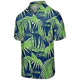 FOCO Herren FLORAL Shirt Seattle Seahawks SMU Hemd mit Knopfleiste, Größe L, L