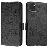 Handyhülle Kompatibel mit Samsung Galaxy A81/Note 10 Lite/M60S Hülle, Brieftasche Dünne PU Leder Handyhülle Stoßfest Schutzhülle Kartenhalter + Armband Phone Panzer(Siyah)