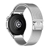 HinZann 22mm Uhrenarmband für Huawei Watch GT 5 46mm/Watch GT 5 Pro/Watch GT 4/Watch 4 46mm/Watch Ultimate, Edelstahl Mesh Ersatzarmband, Metall Magnet Armband für Huawei Watch 4 Pro 48mm-Silb