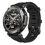 Amazfit T-Rex Ultra 47mm Outdoor Smartwatch, Dual-Band GPS, Routen-Import & 6 Navigation, Freitauch-Unterstützung & 10 ATM Wasserdichtigkeit, -30℃ Ultra-Tieftemperatur-Betrieb in M
